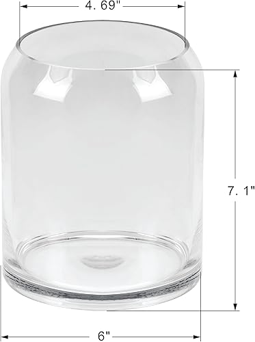 Miniatura 2 de Jarrón grande de cristal escandinavo hecho a mano de 7 pulgadas de alto y 6 pulgadas de ancho, florero de cristal para ramo, jarrón de vidrio