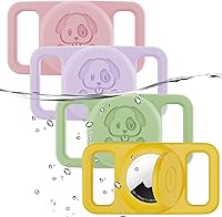 Vista 19 de Paquete de 2 soportes impermeables para collar de perro AirTag compatibles con Apple AirTag, soporte de silicona oculto para Airtag Tracker, negro