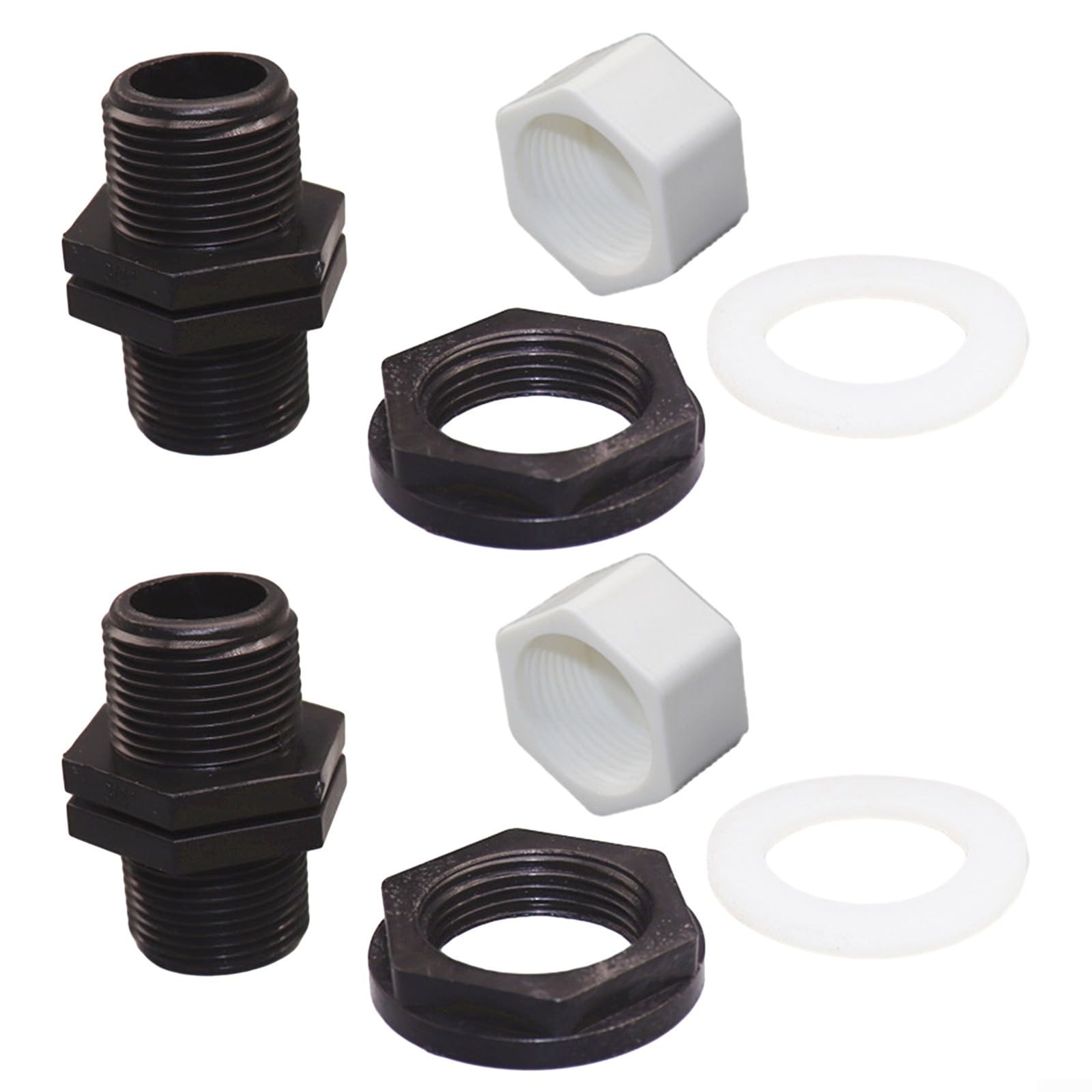 2 Pack /2 Inch Rain Tap Connector with External Thread, Water Butt Threaded Outlet and Sealing Cap, For IBC Tank Screw Fitting for Garden Hose Adapter, Rainwater Harvesting Parts