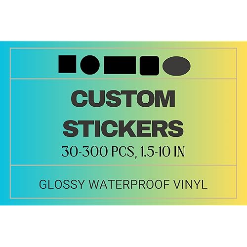 2 in Custom Vinyl Stickers Labels for Small Business Logo Candle Jar Coffee,30-300 pcs, 1-10 in, Glossy Waterproof,Easy to Print Your Own Design