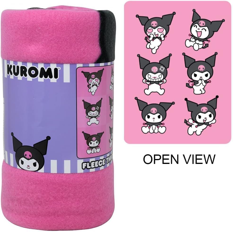 Miniatura 2 de Northwest Sanrio Kuromi - Manta de forro polar rosa de tacto sedoso, 45 x 60 pulgadas