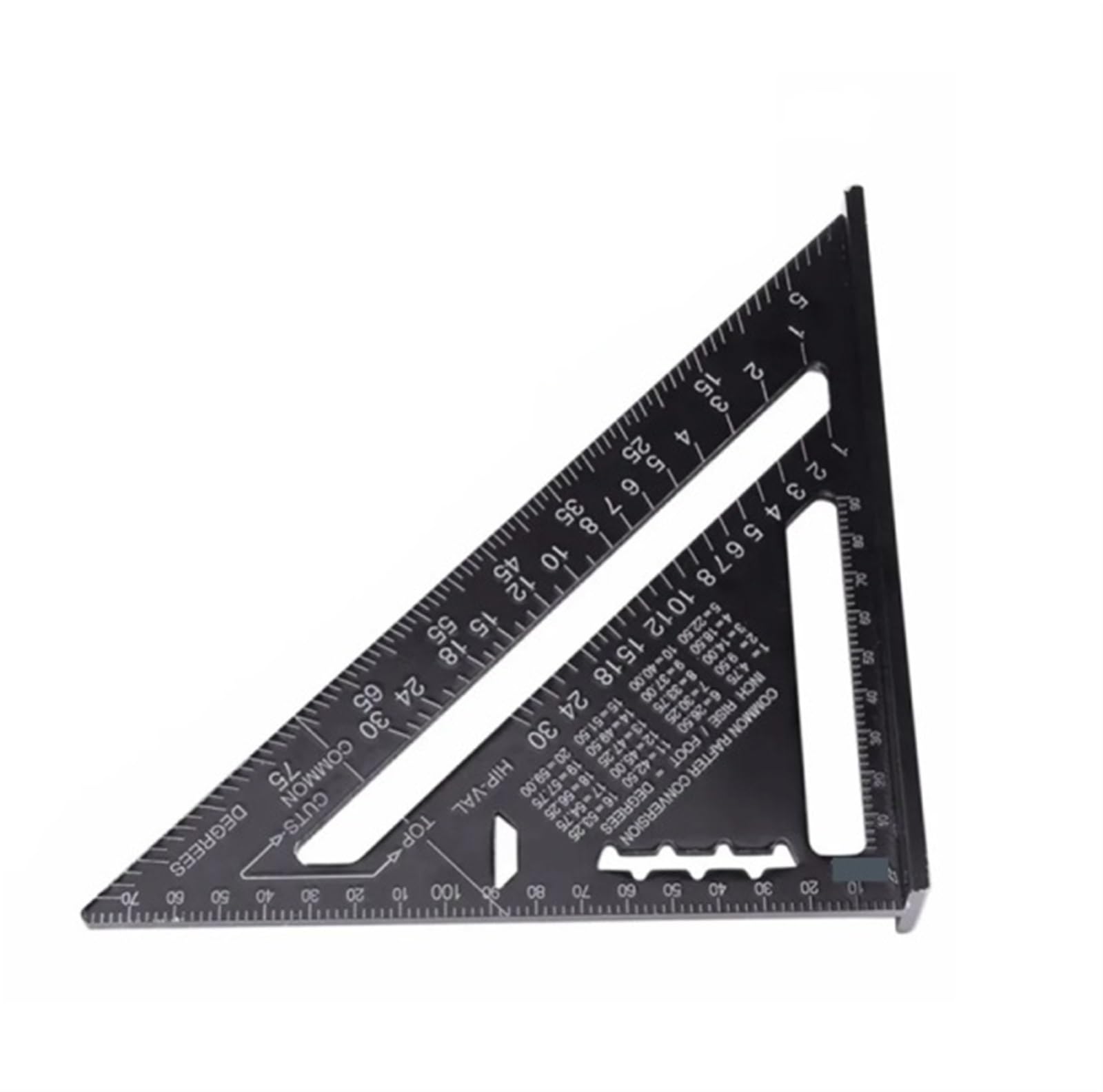Rafter quadrato da 17,8 cm per falegnameria, strumento di misurazione in lega di metallo, righello triangolare goniometro per lavorazione del legno e carpenteria (17,8 cm metrico)