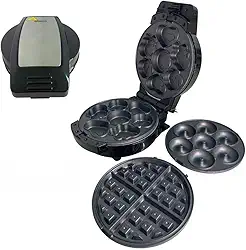 Máquina Multifunção 3 Em 1 Bolinho Donuts Waffle 600w 127V