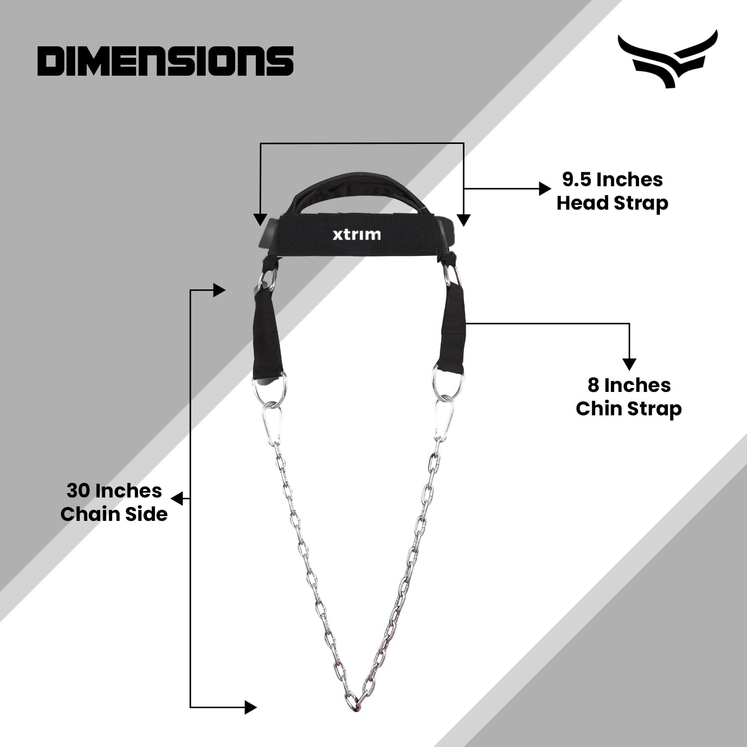 XTRIM Neck & Head Weight Harness with 30” Heavy-Duty Steel Chain, 4 D-Rings 4