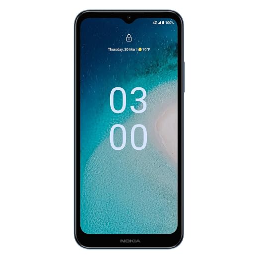 Nokia C300 | Verizon, T-Mobile, AT&T | Android 12 | Unlocked Smartphone | 3-Day Battery | US Version | 3/32GB | 6.52-Inch Screen | 13MP Triple Camera | Ocean Blue (Renewed)