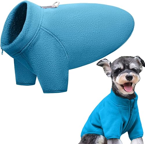 Suéter de forro polar con cremallera completa para perro, chaqueta de forro polar para perro, abrigo de invierno para perro, ropa cálida para perros