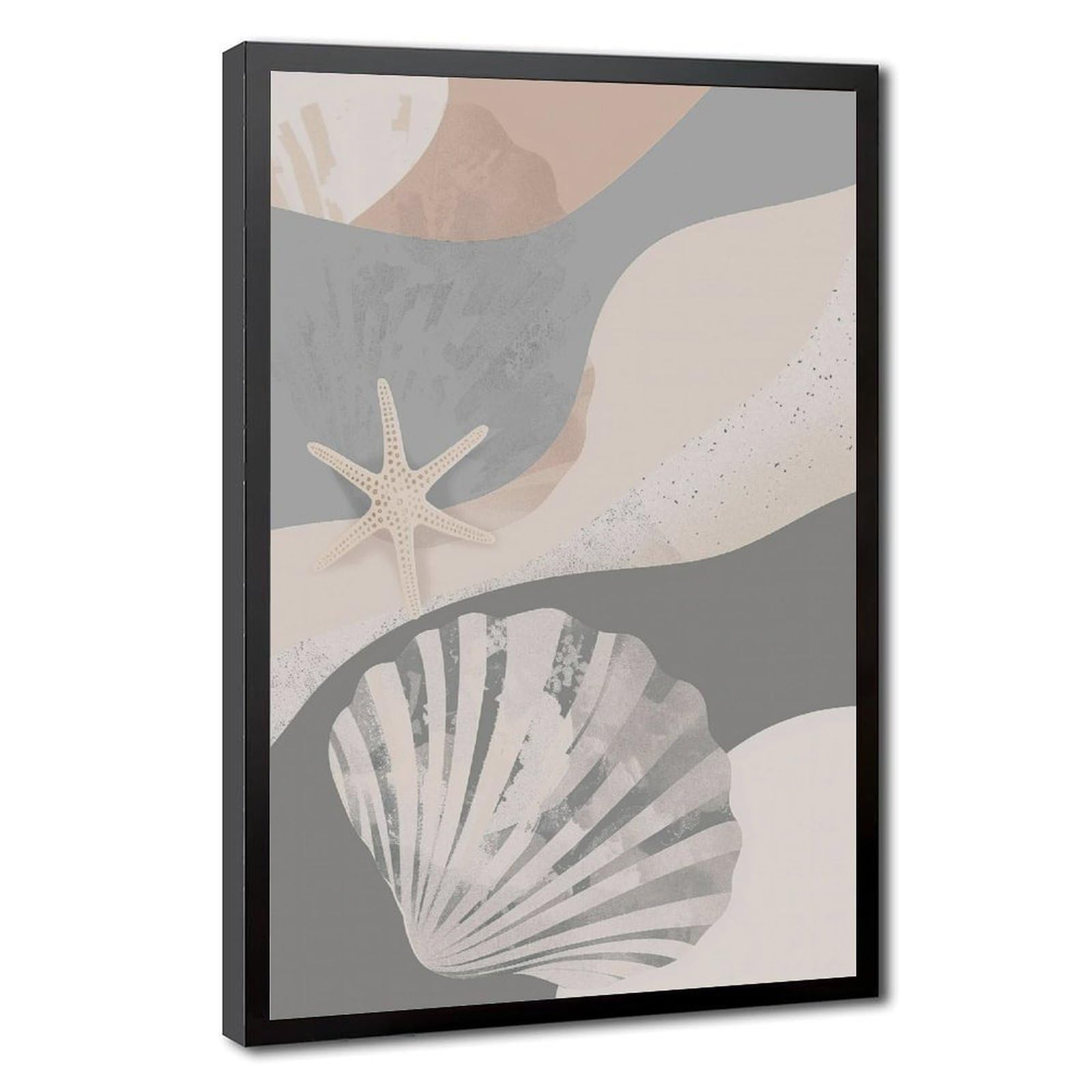 Bareronor Neutral Seashell Canvas Poster Bedroom Decor Landscape Office Room Decor Gift 24" L X 36" W
