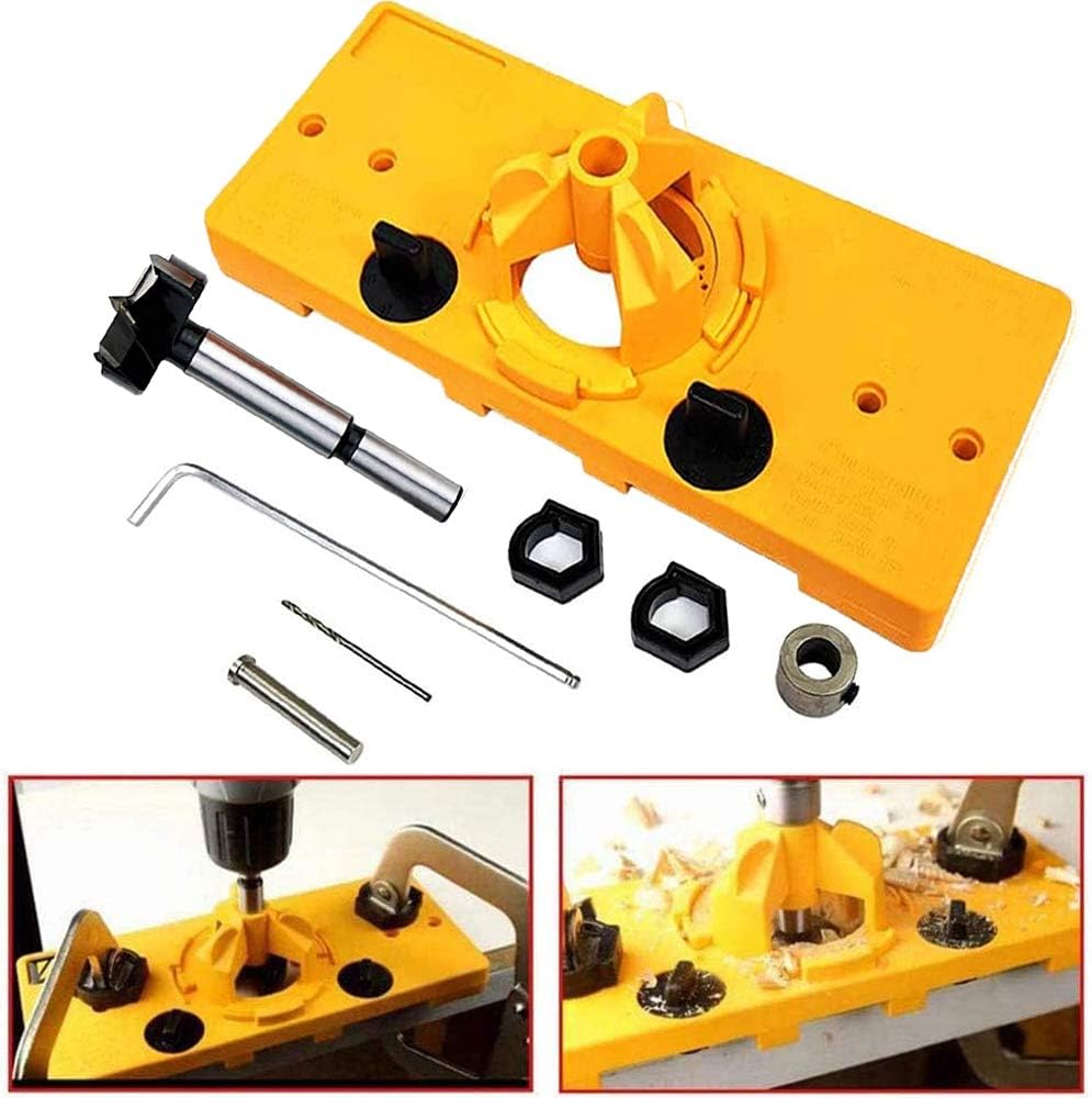 35mm Hinge Jig, Concealed Hinge Jig Drill Guide Sets Woodworking Tools