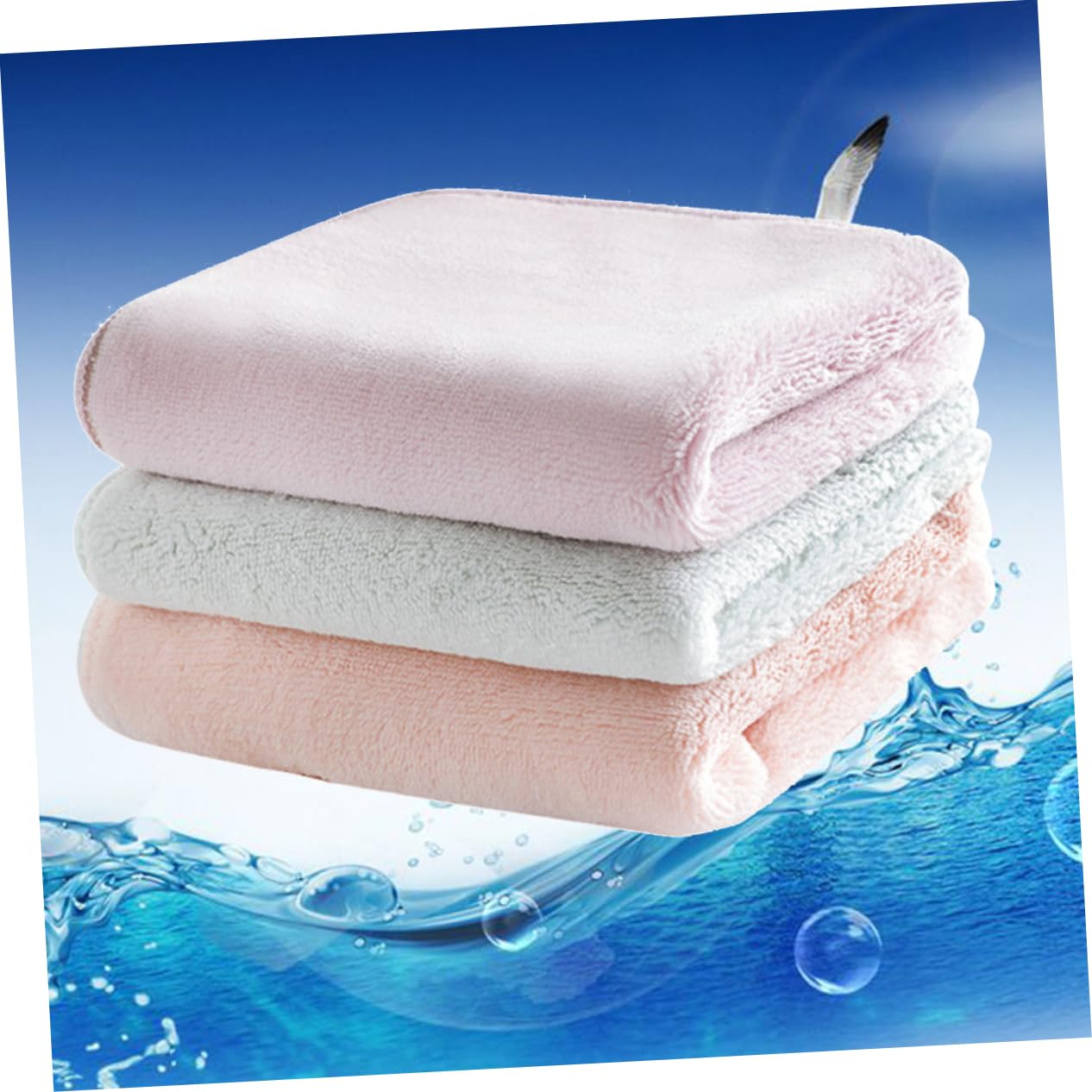 3 Series Paños De Limpieza Absorbentes Y Antigrasa Microfibra De Doble Cara Colores Pastel Rosa Verde 3 Piezas*3