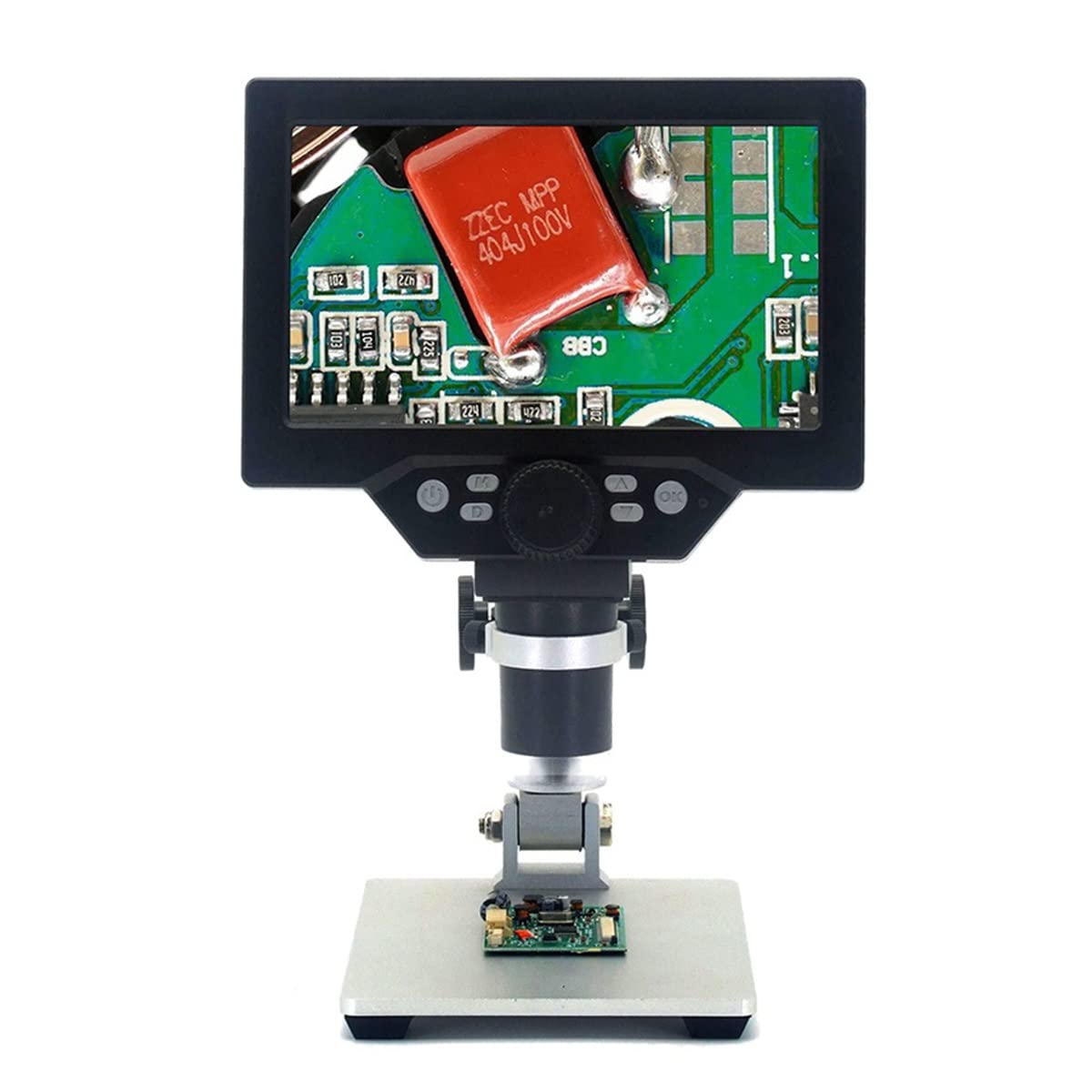 Accessori per microscopio da laboratorio G1200 1-1200x. Microscopio digitale 12MP 7-pollici ad alta definizione Lcd. Display con staffa in lega di alluminio(Without battery)