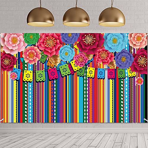 Fondo fiesta mexicana papel picado 70x43 in