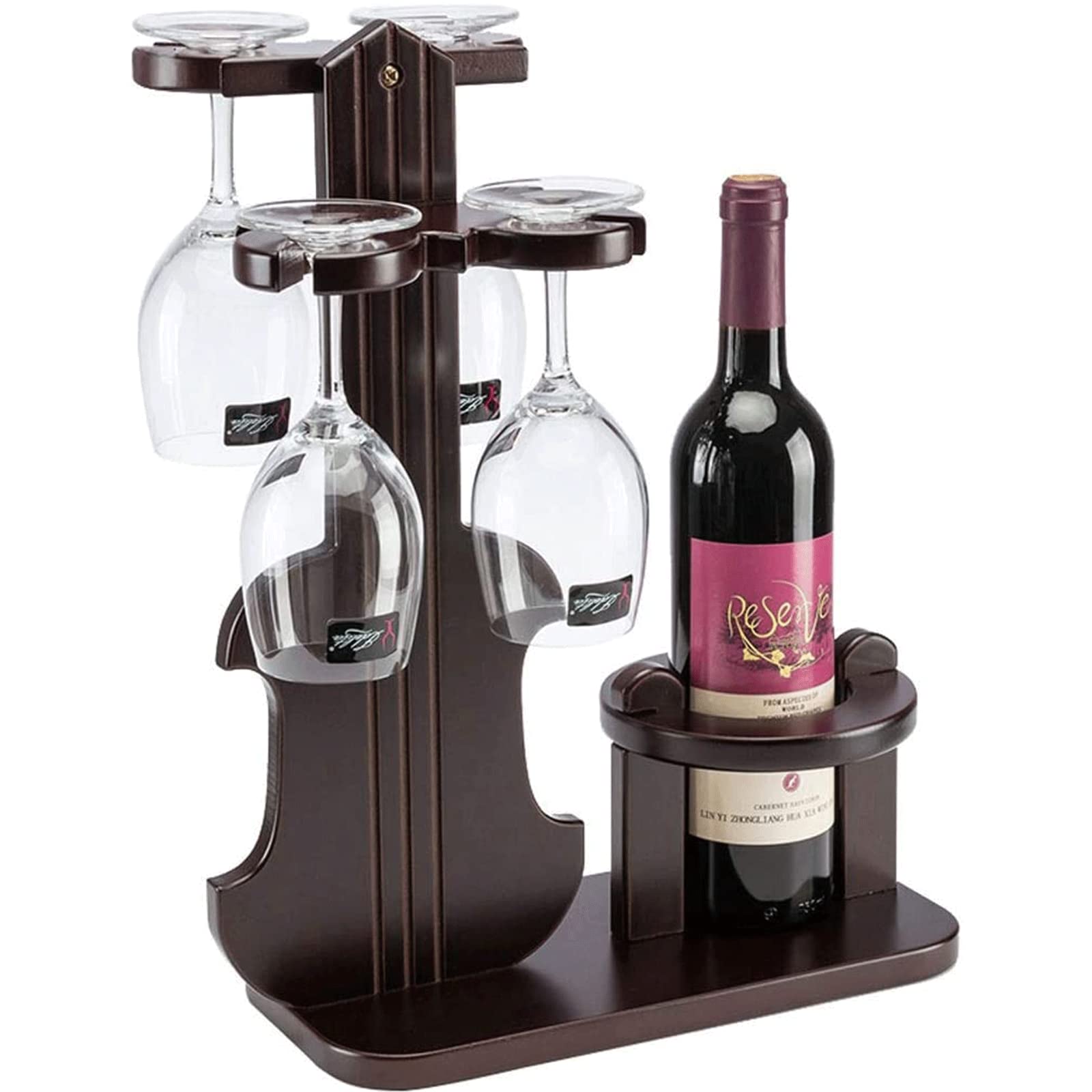 ZUMAHA Weinflaschenhalter Robustes und langlebiges Weinregal Weinschrank aus Holz 4 Getränkehalter Arbeitsplatte Kreativer Getränkehalter Weinhalter Freistehender Boden Basteln