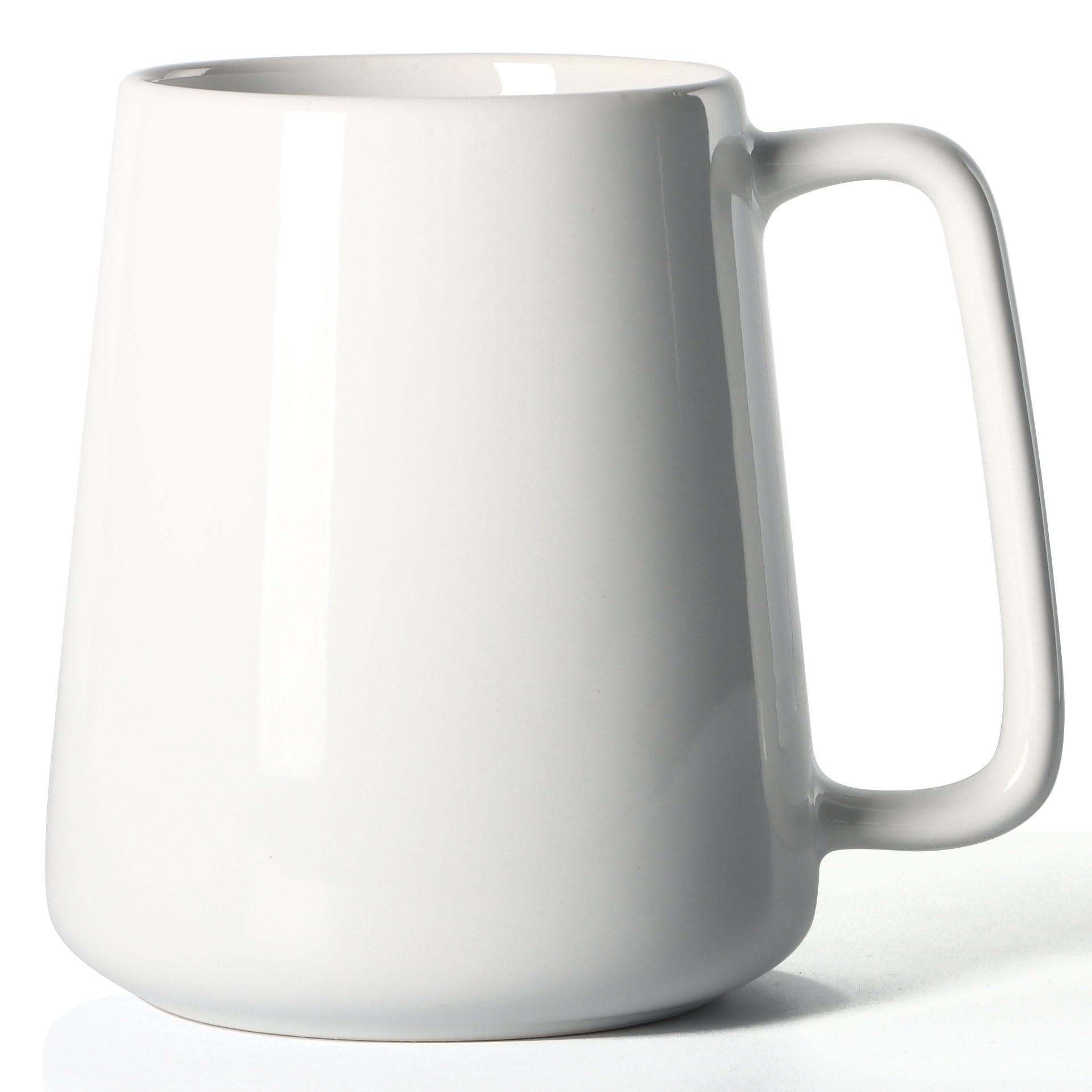 SHOWFULL 24 oz Extra Large Coffee Mug, Oversized Ceramic Coffee Mugs, Heavy Boss Cup, Big Capacity and Large Handle for Dad Men Women, Microwave & Dishwasher Safe, White