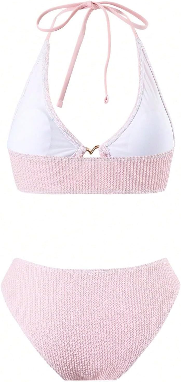 SOLY HUX Women's Cute Bikinis Sets Halter Tie Up Bikini Top High Cut Bottom Summer Bathing Suits Swimwear - Image 2