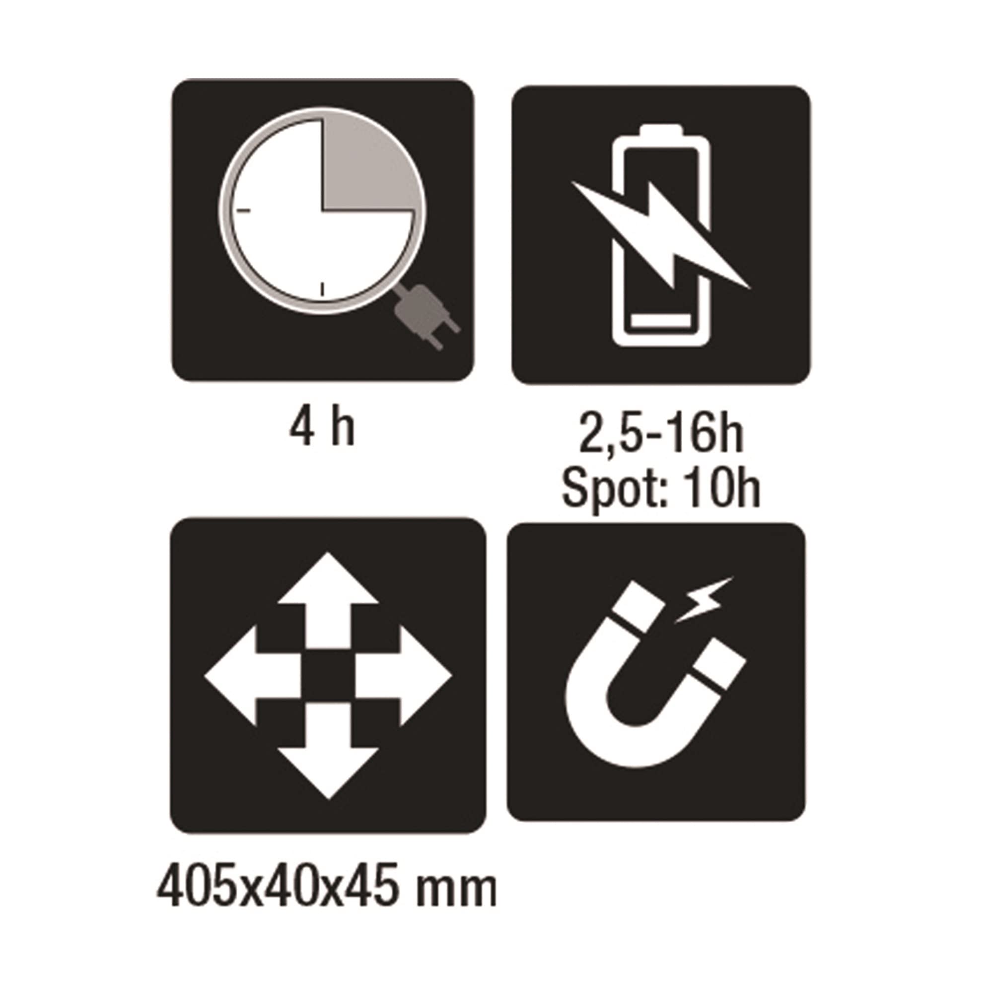 Beta 1838AM - Lampada da ispezione ricaricabile a led, con doppia emissione luminosa, snodata e orientabile a 180°