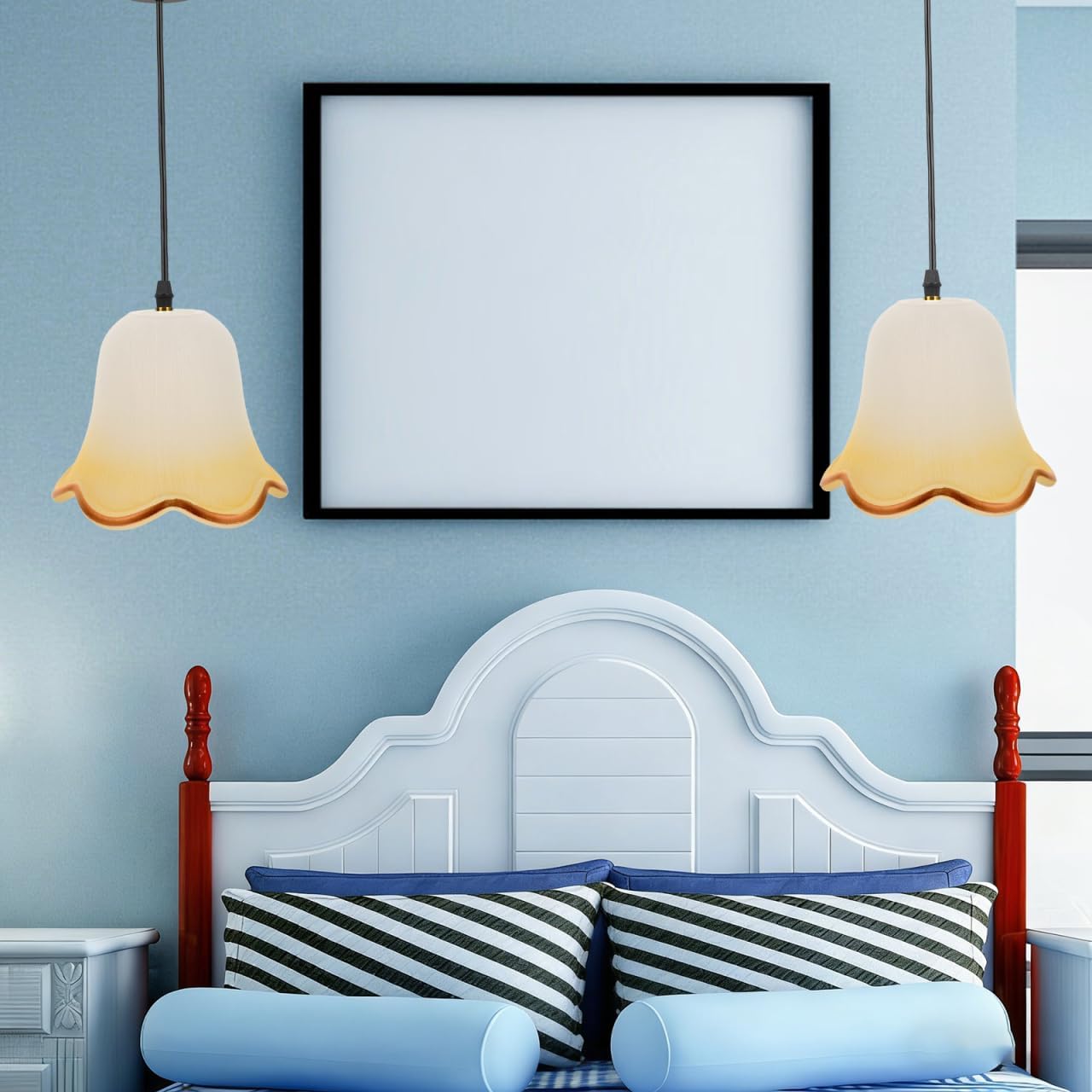 ARTIBETTER European Style Glass Lamp Shade 5.11 Inch Table Lamp Cover Decorative Accessory for Home Lighting and Protection