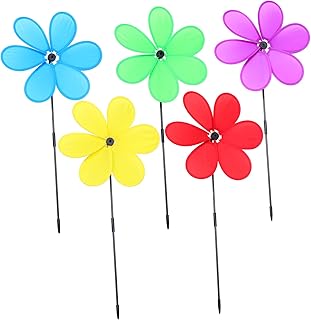 5pcs Colorful Fabric Windmill Toddlers Toys Decor Spinners for Flower Windmill Spinners for Yard and Garden Xmas Wind Spinners Party Windmill Windmill Pinwheels