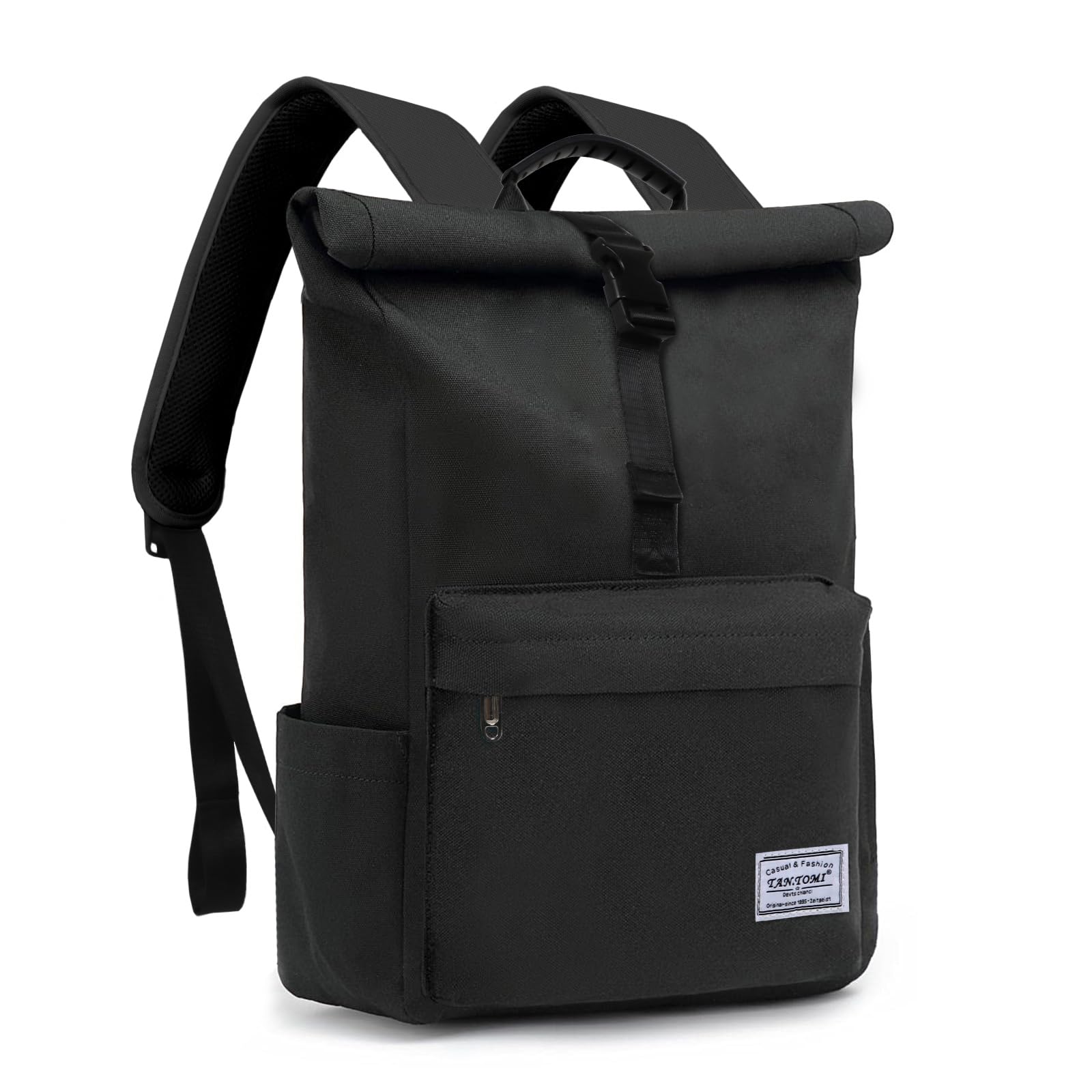 TANTOMI Rucksack Damen Herren, Rucksack Laptop Tasche 15,6 Zoll, Laptop Rucksack Damen Herren weit öffenbar, Rolltop Rucksack wasserdicht,Backpack Daypack für Schule,Fahrradfahren,Freizeit und Reise.