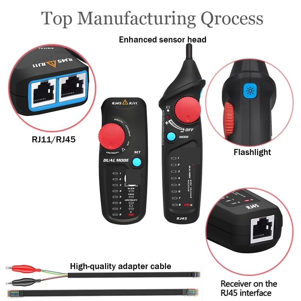 Network Cable Tracker Wire Tester FWT82/81 Professional RJ45 RJ11 Telephone Toner Ethernet LAN Detector Line Finder(FWT81)