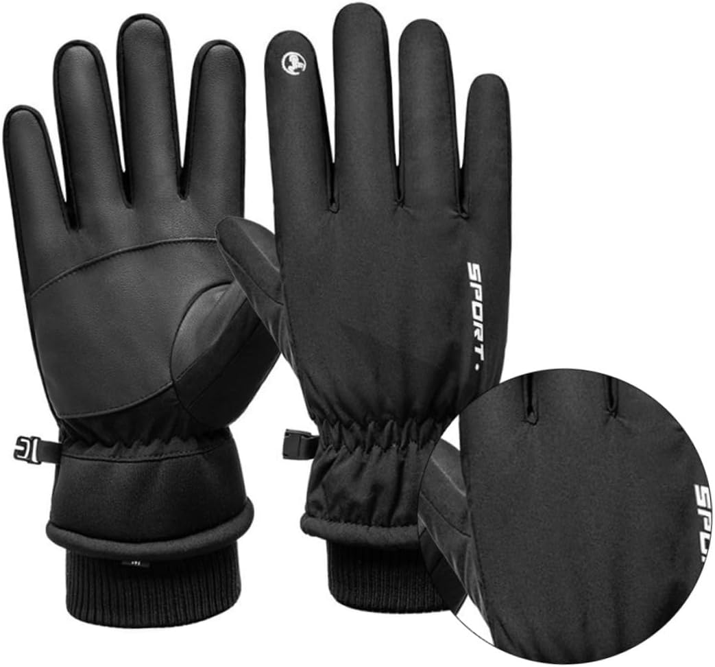 Wakauto Ski Gloves 3 Pairs Gloves Snowboard Gloves Touch Fishing Glove Cycling Glove Cold Protection Man Motocross Velvet Gloves for Skating, yo, Black, 28UF095J122