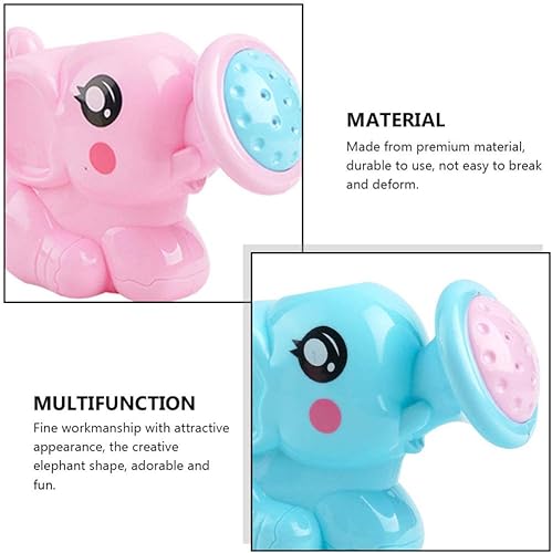 Miniatura 4 de Kisangel Juguete de baño para niños, 3 piezas, regadera para niños, regadera de plástico para niños pequeños, niños y niñas, elefante, tina,
