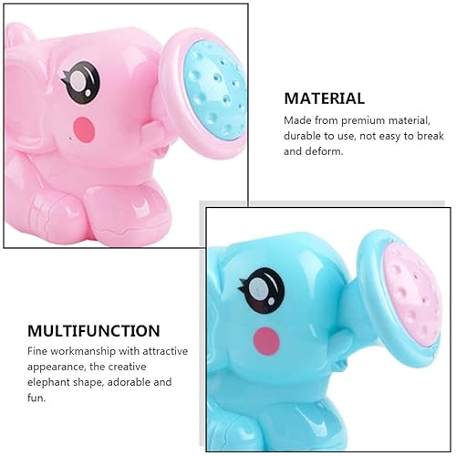 Miniatura 4 de Kisangel Juguete de baño para niños, 3 piezas, regadera para niños, regadera de plástico para niños pequeños, niños y niñas, elefante, tina,