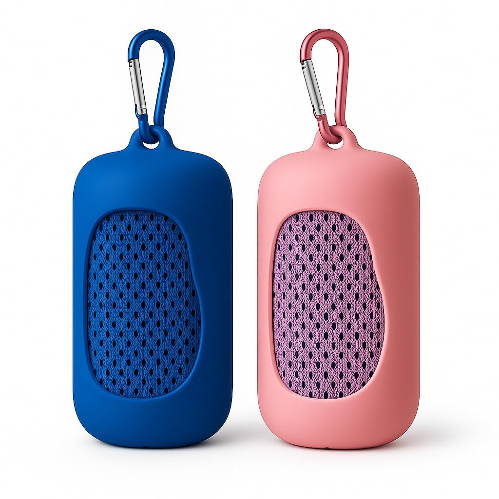 Chill Flex Asciugamano Rinfrescante in Microfibra, Set da 2, 100x30 cm, con Custodia in Silicone, per Sport e Palestra