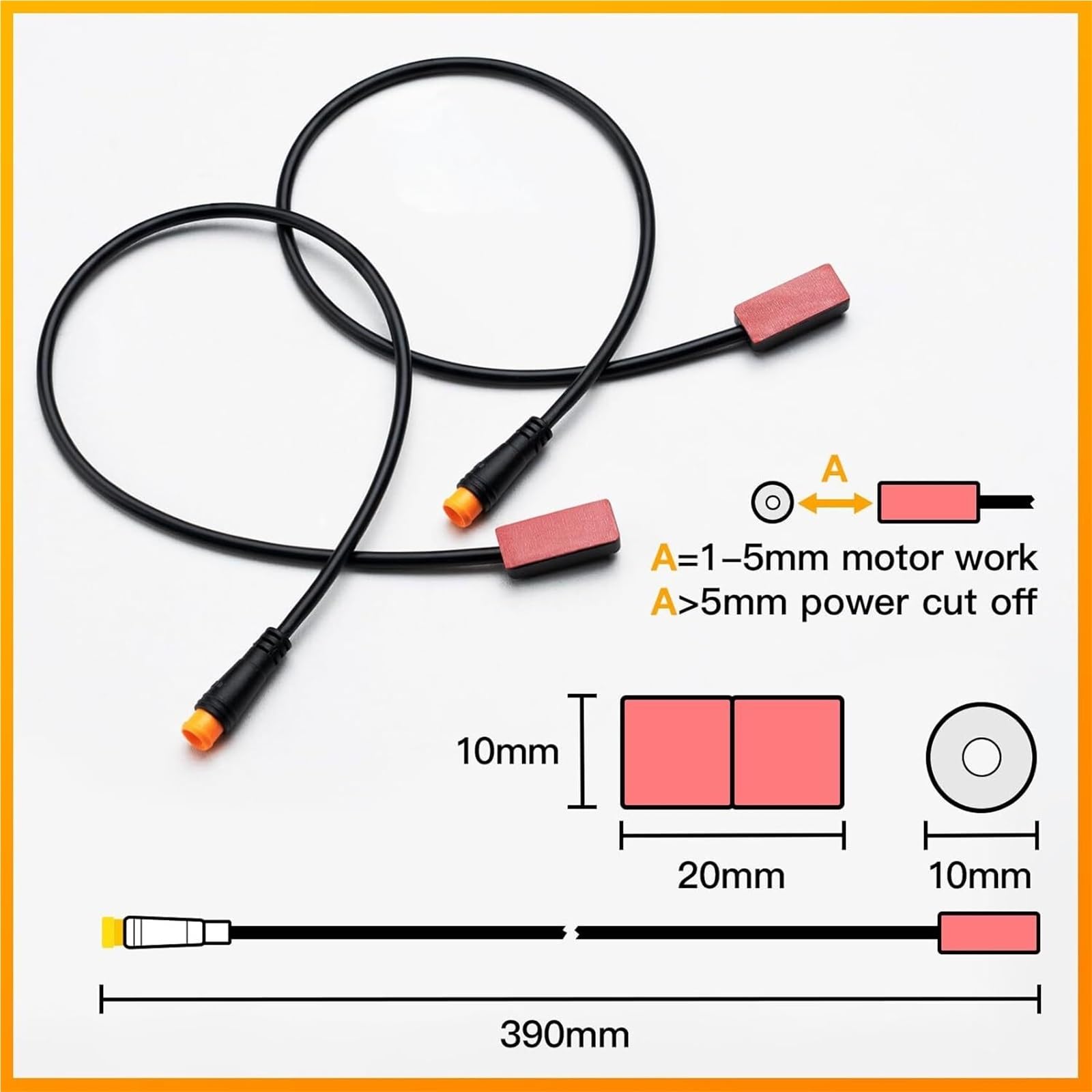 Wyłącznik świateł hamulcowych Czujnik hamulca Wodoodporny czujnik hamulca, 3-pinowy kabel magnetyczny, czujnik odcięcia zasilania hydraulicznego, pasujący do zestawu z silnikiem Bafang Mid Drive | One Piece