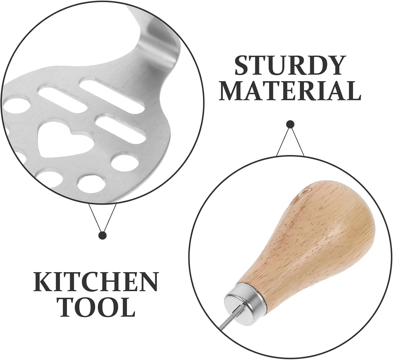 BETOOKY Stainless Steel Potato Masher Fruit Smasher Kitchen Tool Manual Handheld Masher for Potatoes Avocados Vegetables for Home Cooking