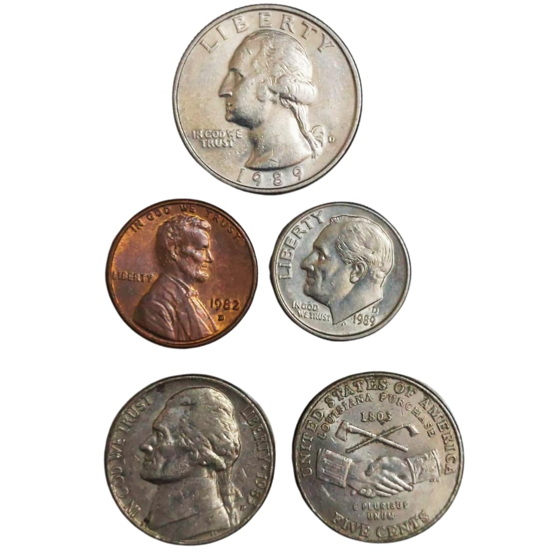 ShubhCoins 5 Different Foreign Coins Set of USA in Very Fine Condition, Very Collectible for Kids Above 5 Years, Coin Collection Education Set for Kids, Best for School Projects-image-33
