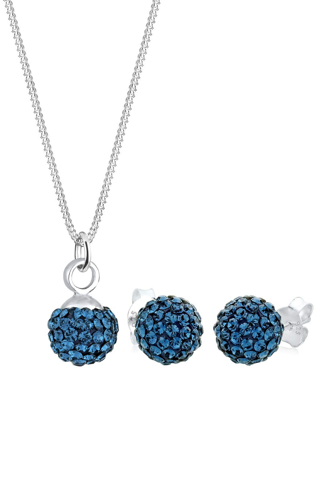Elli Jewelry Set Elegant Sparkling Crystals 925 Sterling Silver