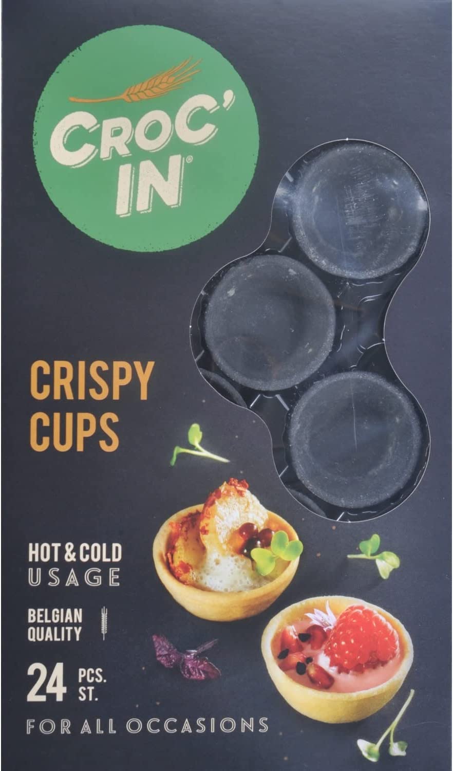 Crocin Black Tartlet Shells Edible Appetizer Or Dessert Cups Mini