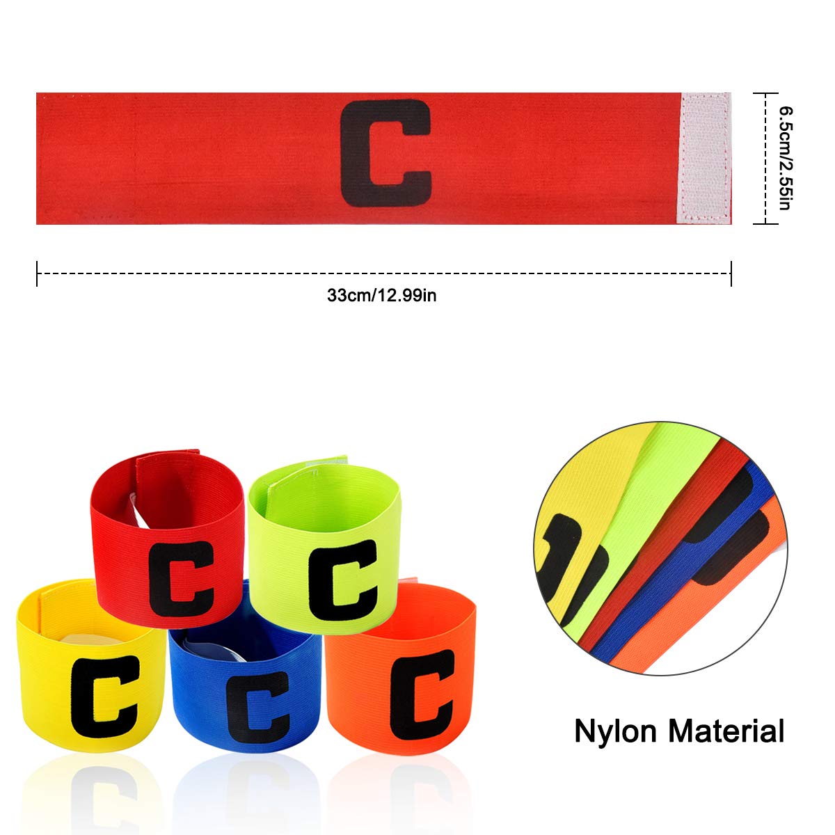 Brassard De Capitaine De Football 6 Pièces, Brassard De Capitaine De Football Multicolore, Brassard De Capitaine élastique, Brassard De Capitaine Réglable, Adapté à Divers Sports De Balle