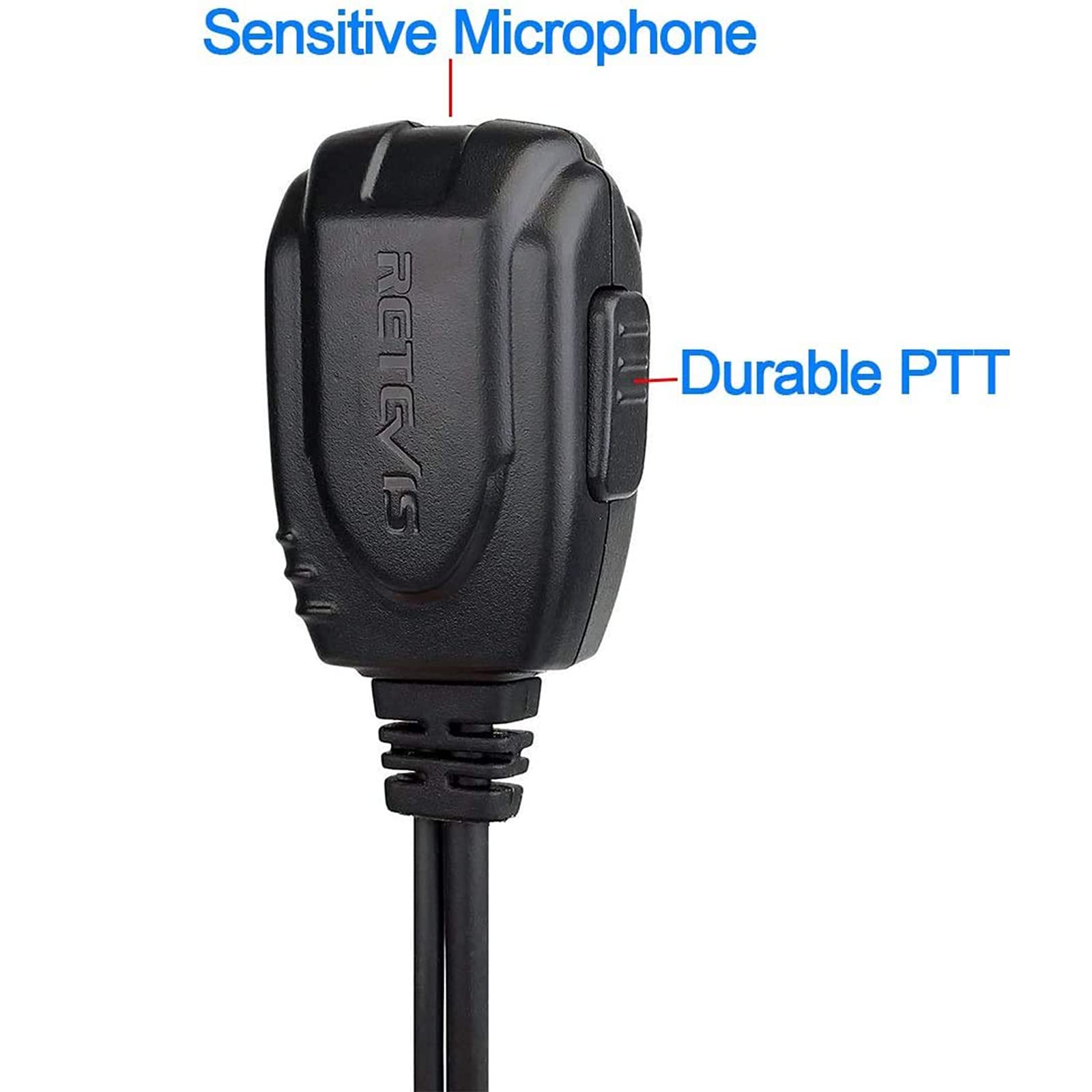Retevis Walkie Talkie Auricolare, 2 pin Tipo-C Cuffia Compatibile con Walkie Talkie Baofeng UV-5R BF-88E BF-888s RT24 RT28 RT622 RT27 RT618 RT619 Kenwood Proster (1 pz)