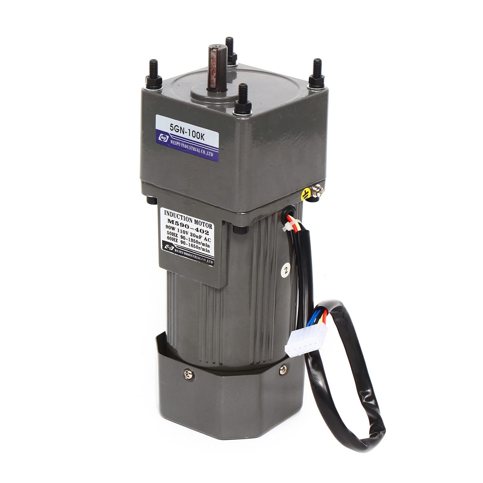 AC-Getriebemotor Elektromotor E Motor mit Drehzahlregler 100K 90W 220V Einphasig Hohe Drehmomente - Effiziente Installation, Großes Drehmoment, Reibungsloser Betrieb