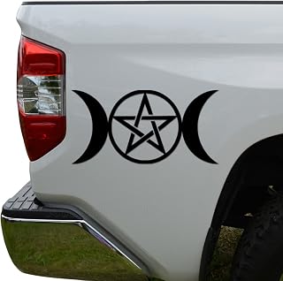 Rosie Decals Triple Moon Goddes Wiccan Pentacle Symbol Die Cut Vinyl Decal Sticker for Car Truck Motorcycle Window Bumper Wall Decor Size- [6 inch/15 cm] Wide Color- Matte Black
