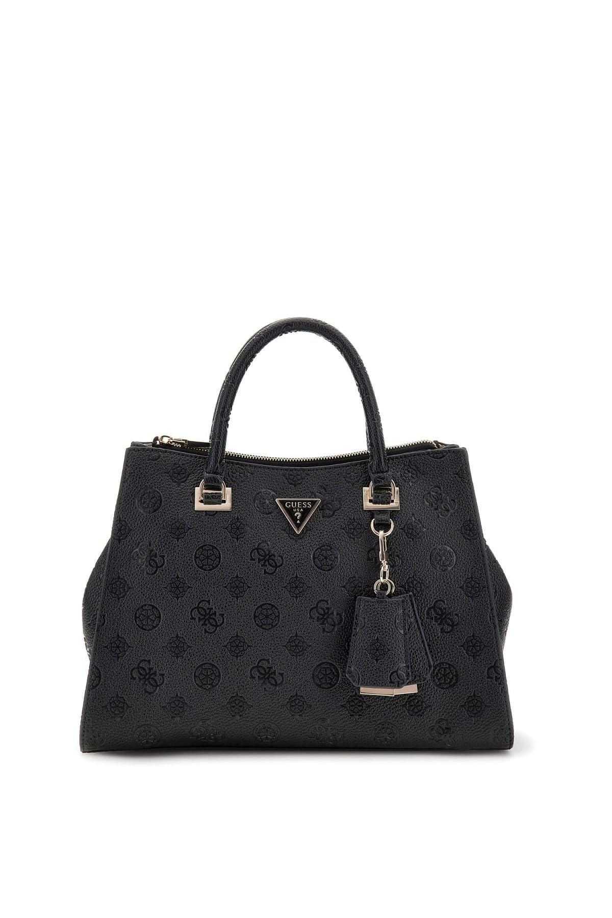 Guess Borsetta Borsa A Tracolla Cresidia Ii Society Satchel Black Logo Nero-image