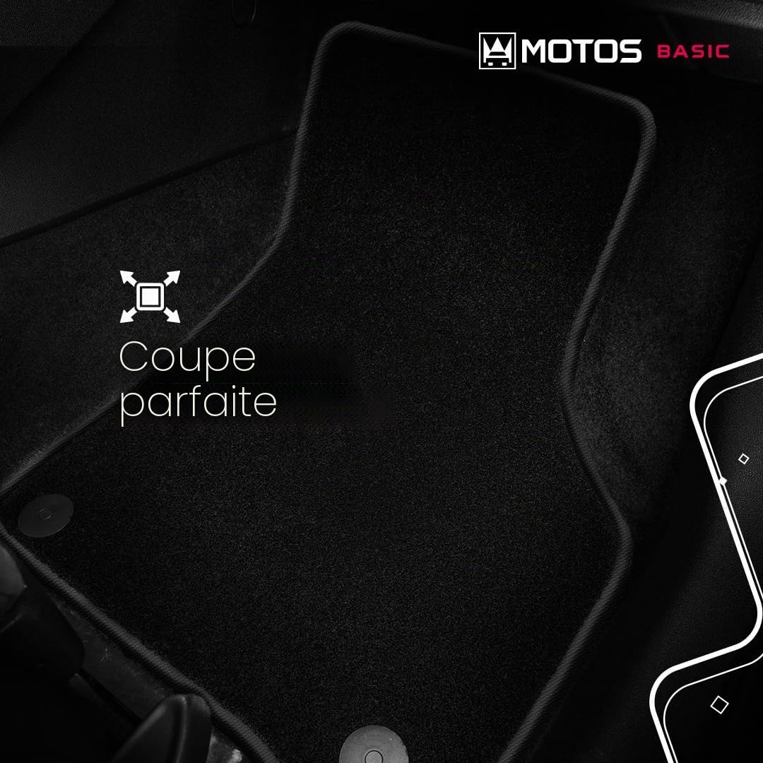 MOTOS Basic Tapis voiture en velours destiné à Opel Adam 2013-2019 - Basic, Matériau, Rouge - Découvrez un nouveau confort de conduite avec un jeu de tapis de sol voiture en velours pour votre tapis d