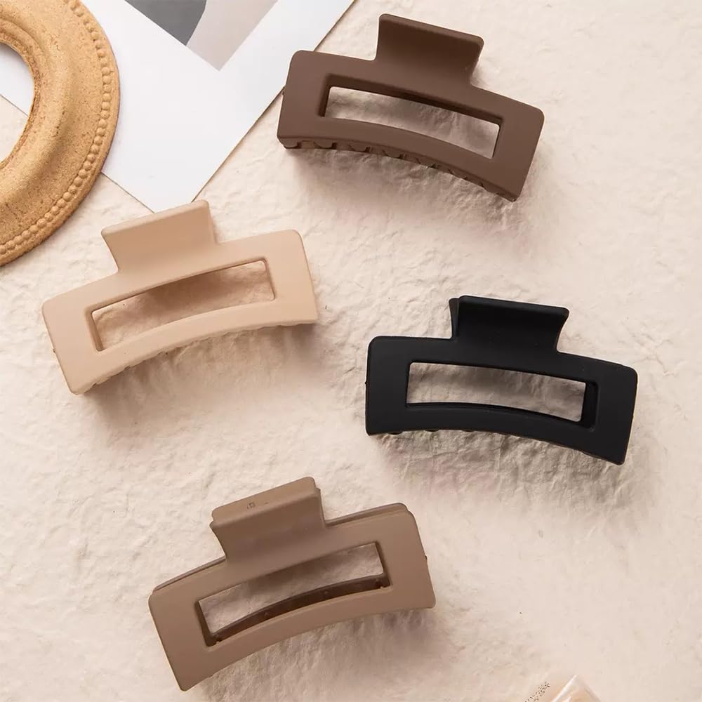 4 fermagli per capelli extra grandi, 13 cm, grandi fermagli per capelli spessi, lunghi e ricci, opachi, antiscivolo per capelli da donna, con forte tenuta, XL