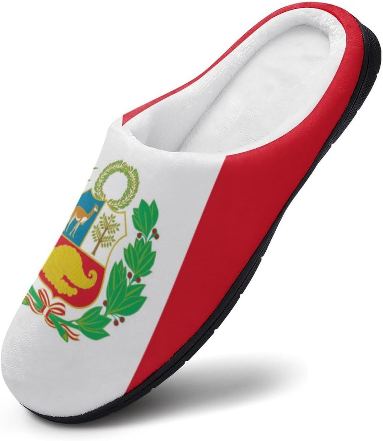Peruvian Flag Women's House Slippers Memory Foam Warm Shoes Spa Rubber Sole Indoor Outdoor