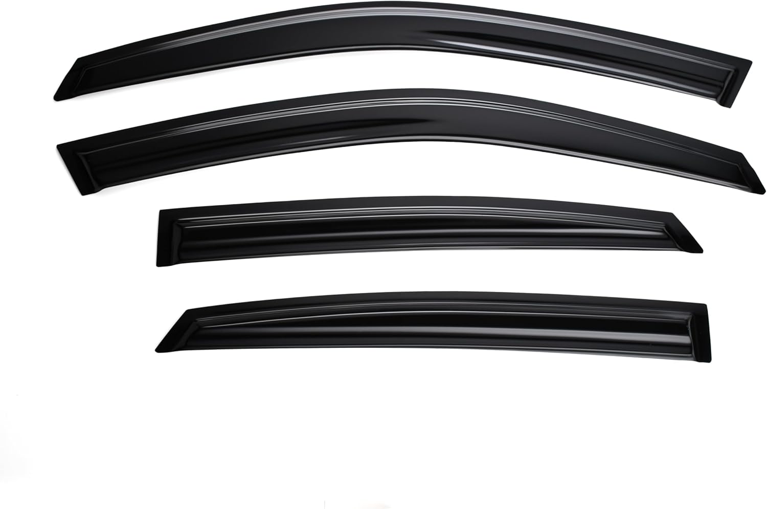 Tape on Wind Noise Reduction Rain Guards for 2016-2021 Honda Civic, 4-Piece Side Window Visors, UV Resistant & Weatherproof, No Drill Installation