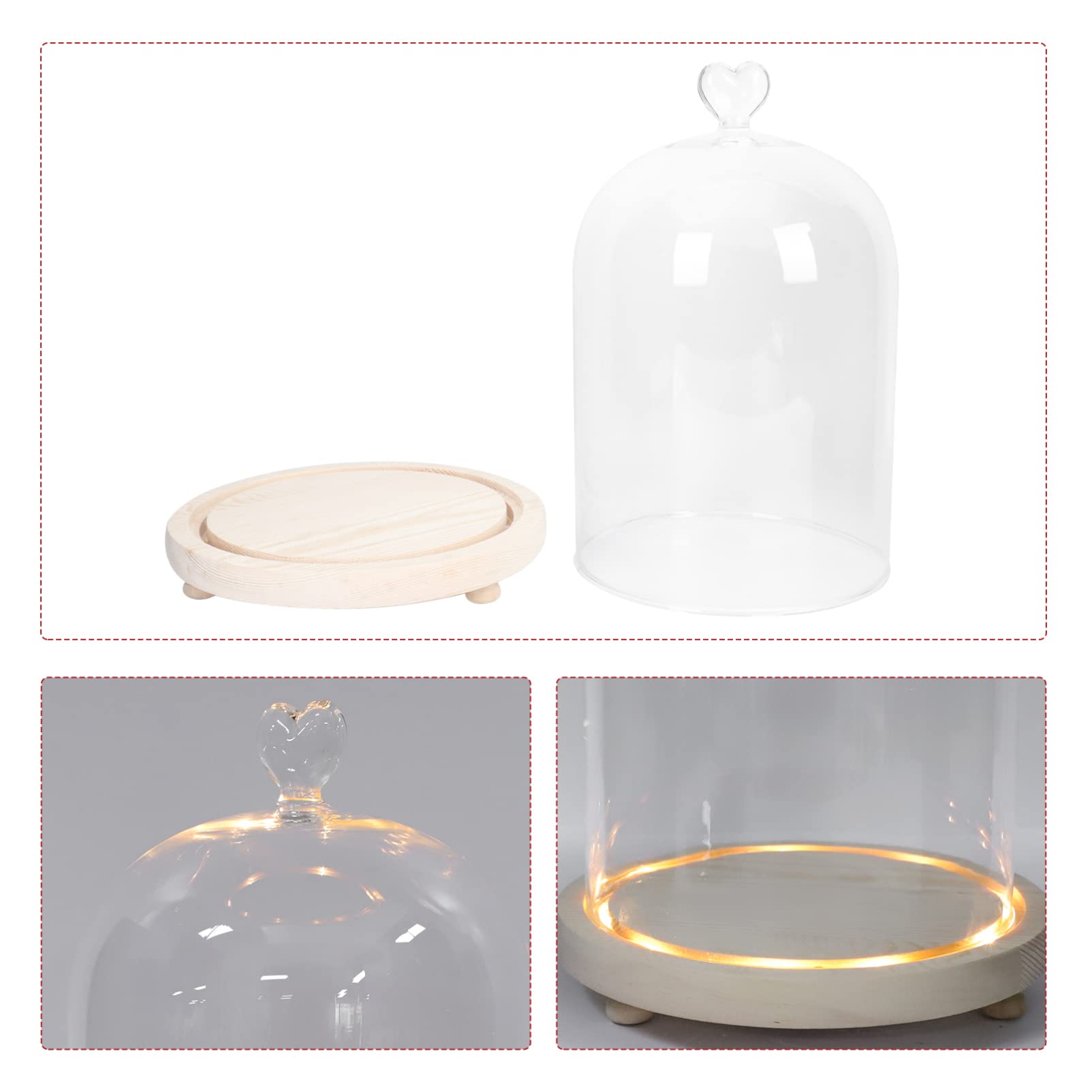 Beaupretty Campana in con Luce a LED con Base in Legno, Mini Catena Luminosa in, Campana, Luce Notturna, Idea per Matrimonio, Decorazione da Tavolo, Compleanno, Natale