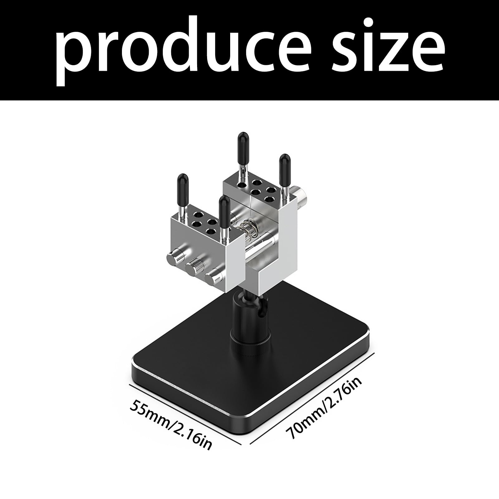 Morsetto portatile in alluminio con molla assistita a sgancio rapido e asta di presa rivestita in silicone per piccoli componenti Morsa rotante stabile con base in metallo