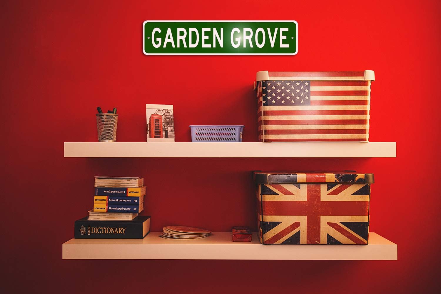 Garden Grove, California - USA City Sign - Pesonalized Home Decor, Metal Novelty Sign, Man Cave Street Sign, Unique Idea, Pub Bar Wall Decor - 4x18 inches