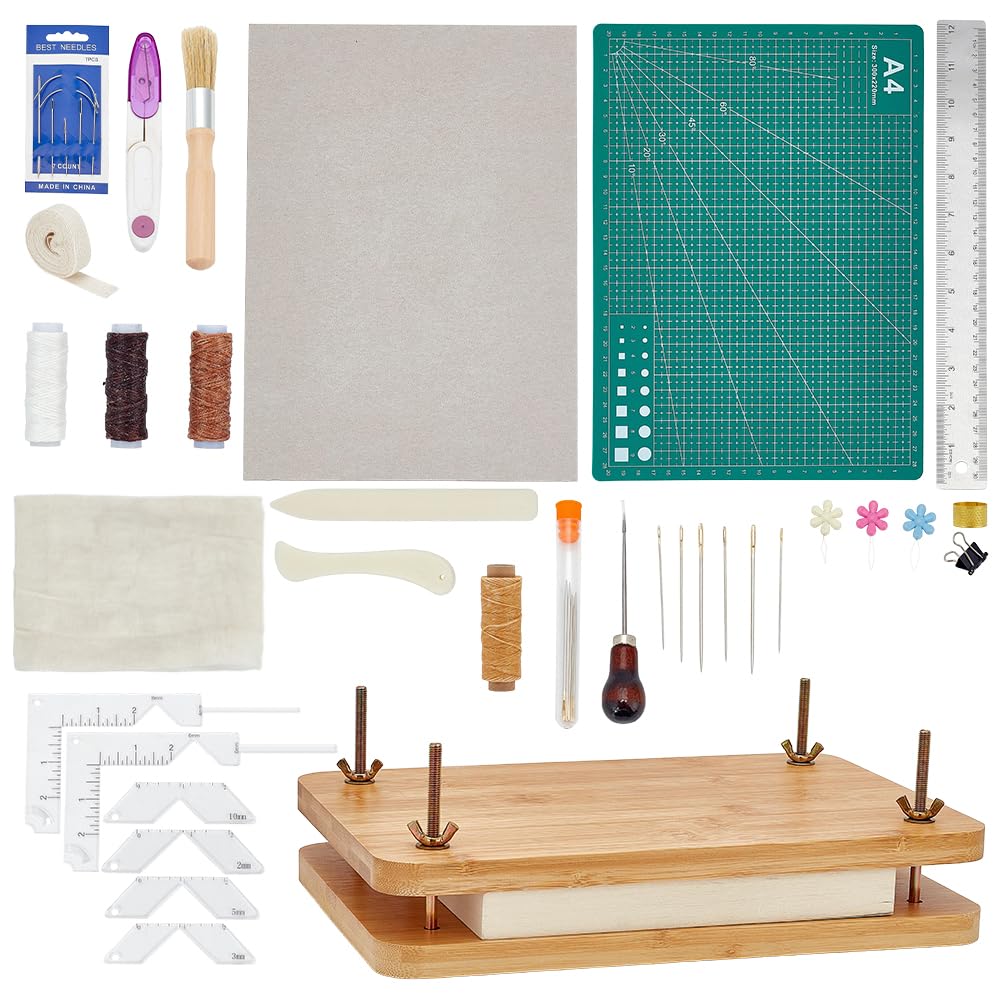Kit de reliure de livres OLYCRAFT 45 pièces complet pour débutant avec tapis de découpe