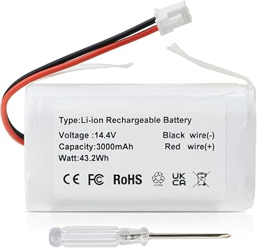 RVBAT850 Vacuum Cleaner Battery Replacement for Shark Ninja Robot Vacuum RV2310 RV2320 AV2310 RV2820 AV2511AE AV1010AE AV2501S AV2501AE RV2001WD UR1005AE UR2360S ION/IQ/AI R75 R76 R85 RV761 2-Prong