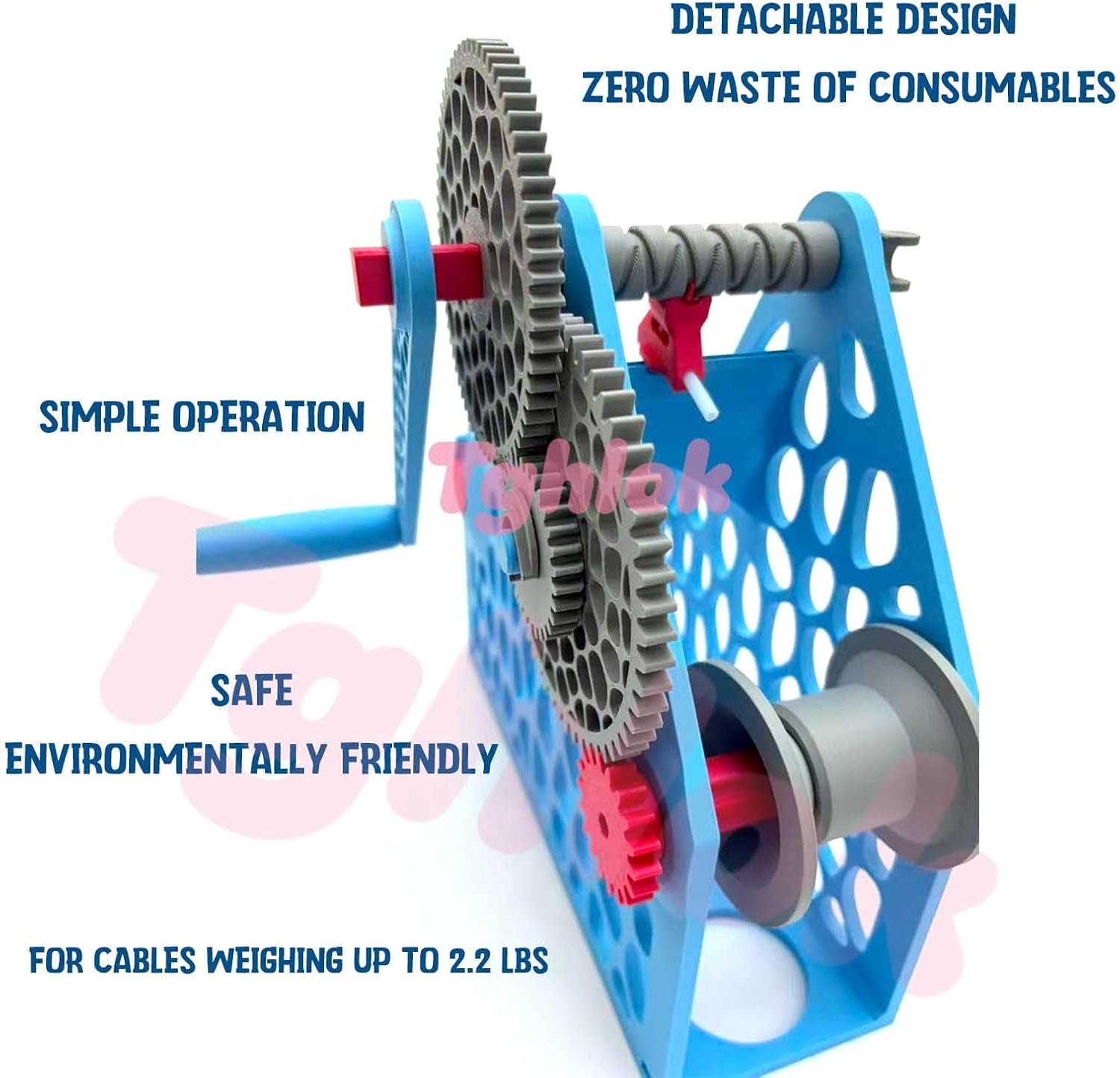 Manual Spool Rewinder, for 3D Printing Consumables, Tame Tangled Filaments & Reuse Empty Spools, Easy Operation, for 3D Printing Enthusiasts, with 1.75mm/2.85mm/3.0mm Filaments, Detachable Design