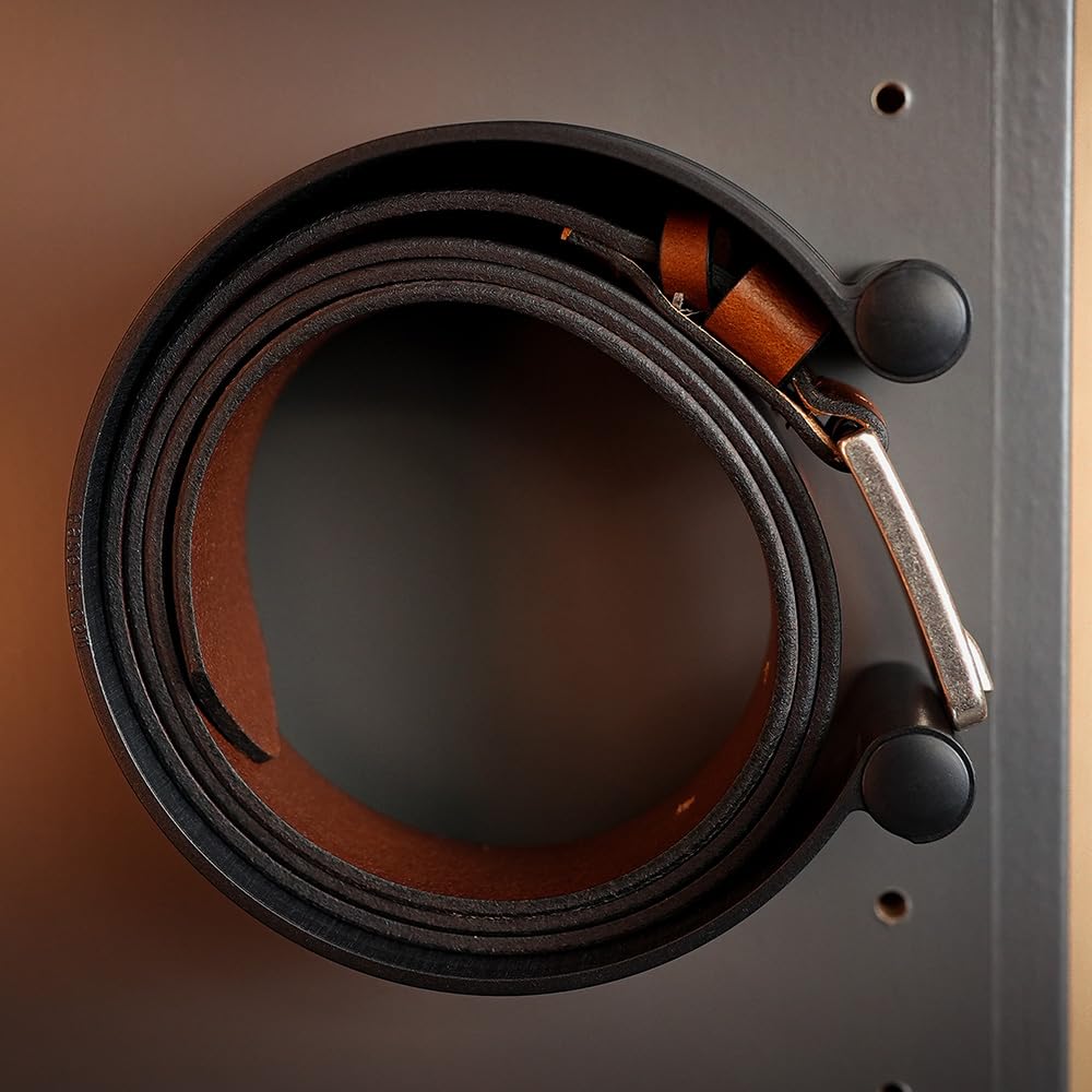 Ranger et organiser les ceintures avec ease-c en noir; Compartiment pour ceintures dans l'armoire; Porte-ceintures et porte-cravates; Système de rangement pour l'armoire; Organiseur pour IKEA Pax