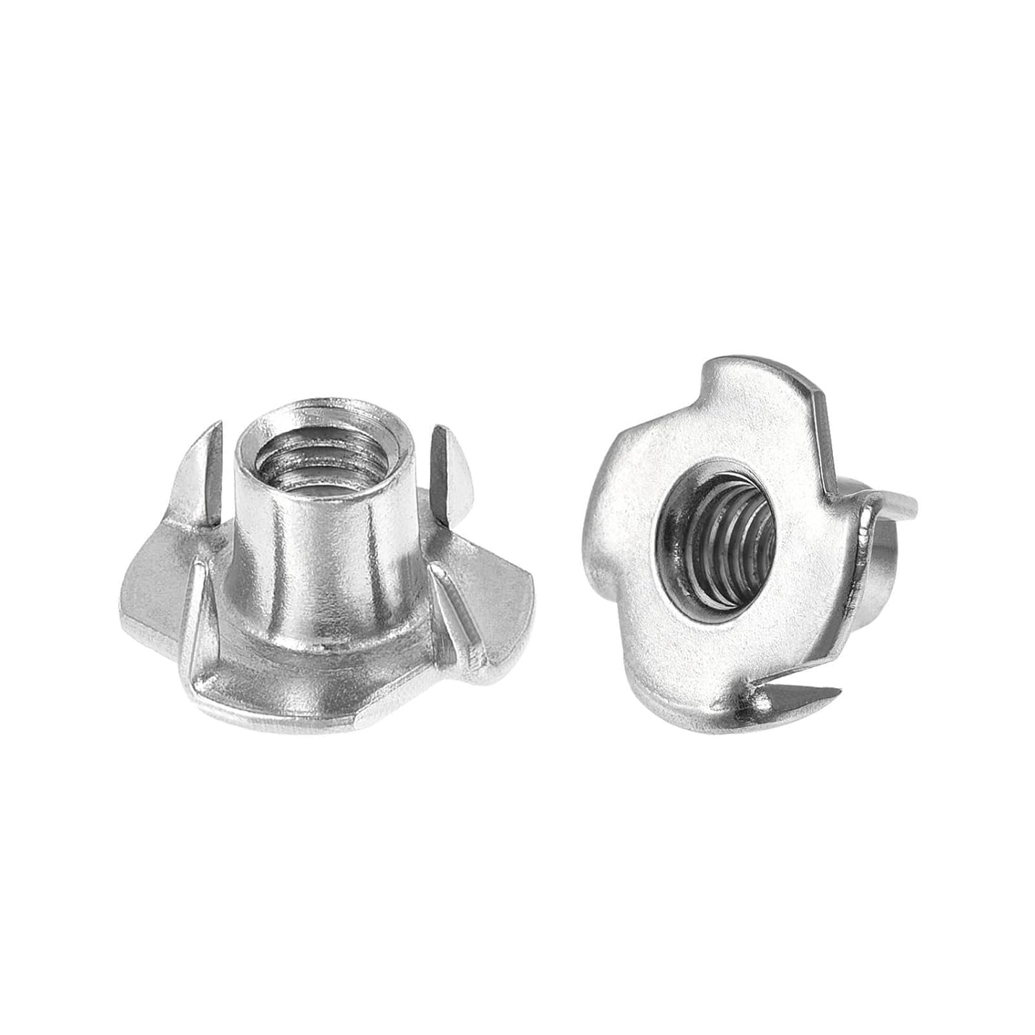 Tool Parts and Accessories M8 Tee Nut 4 Pronged T-Nut for Table Legs Woodwork Holds Wood Cabinetry 25pcs (#CN-140824-09986)