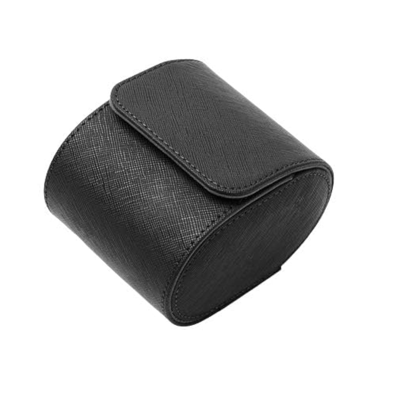 Luxury Leather Travel Watch Case Single Watch Box for Men and Women Portable Jewelry Watch Storage Roll Organizer(BLACK)